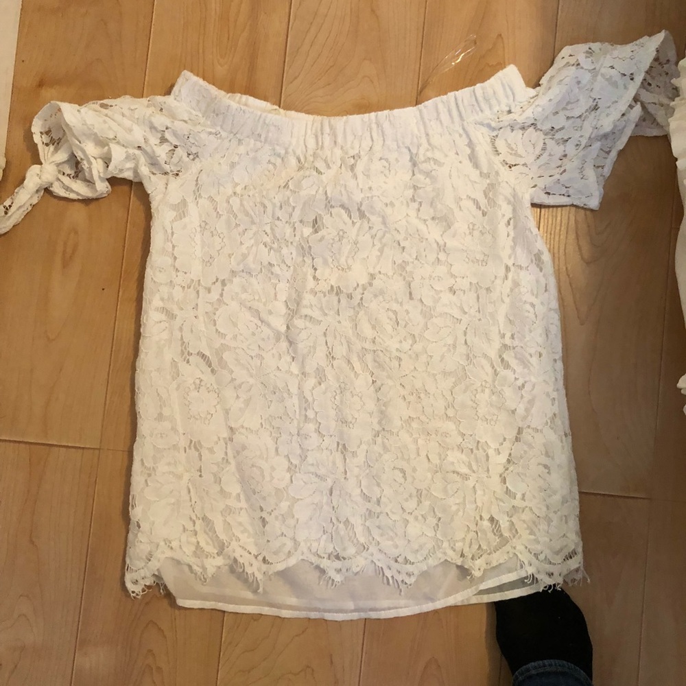 Off the shoulder lace top